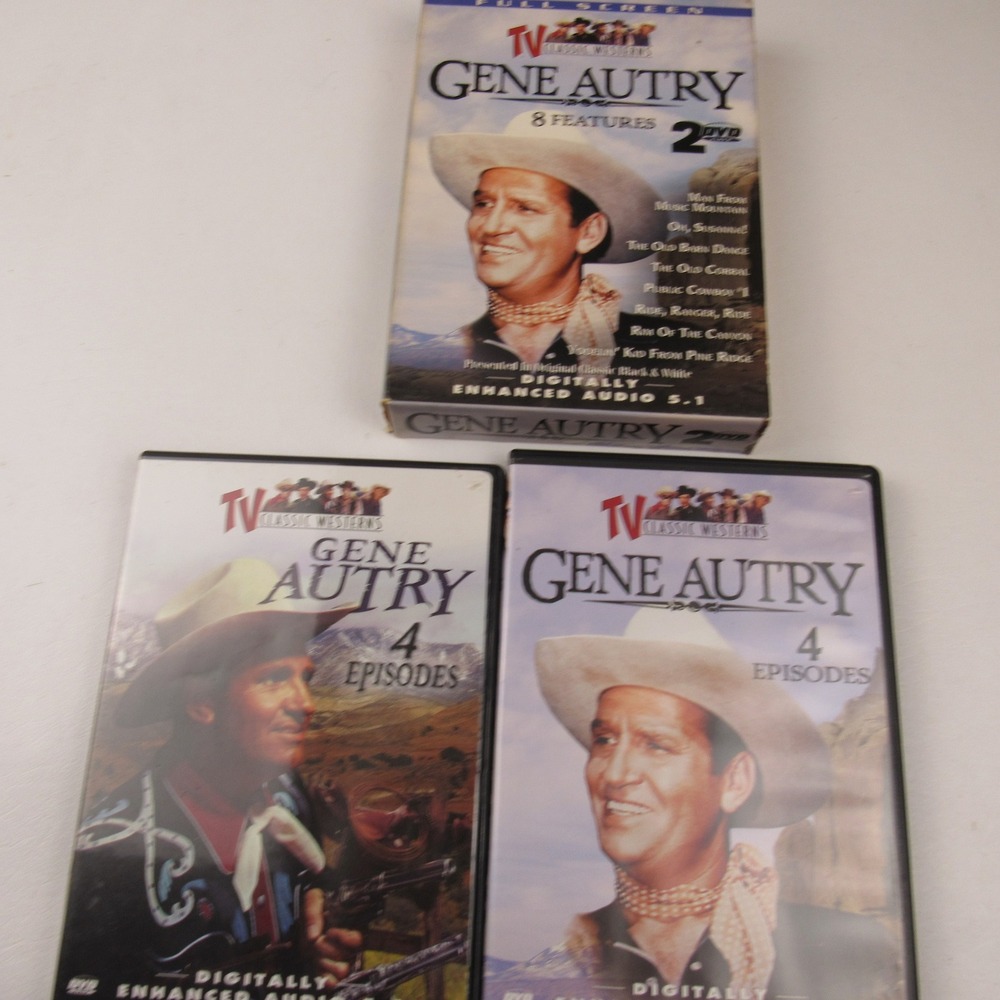 Gene Autry 8 Features & 4 Episodes Classic Westerns TV Cowboy DVDs